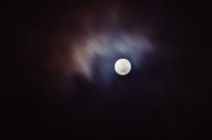 full moon in a starless sky